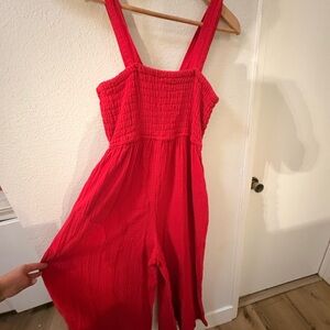 Quince Bold Red Textured Top